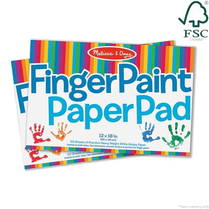 Melissa & Doug Finger Paint Paper Pad 2-Pack Kids Art Supply | 2 Finger Painting Paper Pads, 100 Extra-Large No-Leak Glossy Sheets, Premium Arts & Crafts Supplies for Kids, Ages 2+