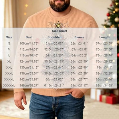 Ugly Christmas Sweatshirt for Men Fake Santa Print Long Sleeve Crew Neck Pullover Tops Funny Holiday Novelty Clothes Men Sweatshirt Large Khaki