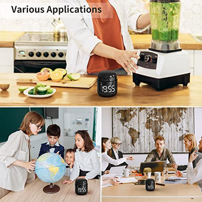MeesMeek Kitchen Timer, 360 Rotate, Countup/Countdown, LED, Volume