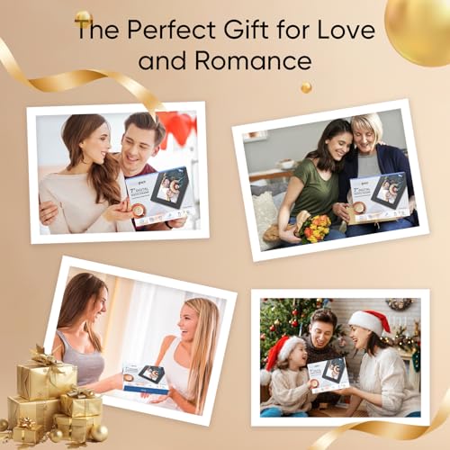 7 Inch Digital Picture Frame, Digital Photo Frame with 16:9 HD LCD Screen, Remote Control, Easy Setup and Share Photos Videos, Gifts Idea for Family, Christmas