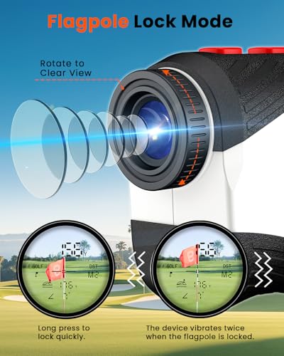 Golf Rangefinder with Slope, 1200 Yard Laser Range Finder, 7X Magnification