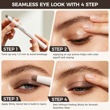 Exmiloo Cream Eyeshadow Stick, Taupe Matte & Rose Gold Shimmer Duo