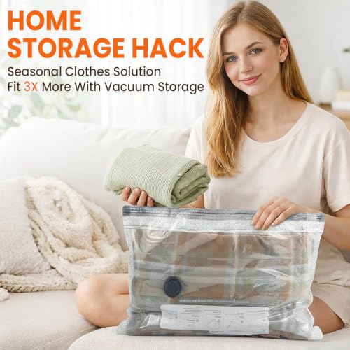 Vacuum Bags For Travel With Cordless Electric Pump, 12 Pack Storage Bags