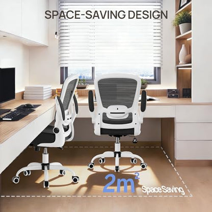 Office Chair, Ergonomic Desk Chair with Adjustable Lumbar Support & Seat Height, High Back Mesh Computer Chair with Flip-up Armrests Task Chairs