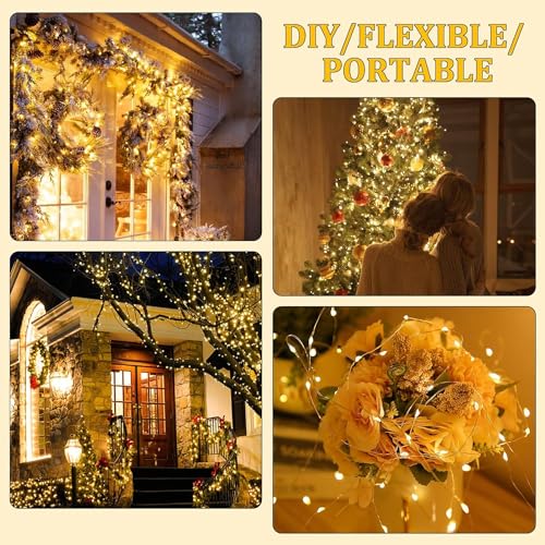 Fairy Lights Plug in, Nopsra 40ft 100 LED Indoor Outdoor String Lights,Twinkle String Lights for Bedroom with Remote and Timer 8 Modes Starry Lights DIY Wedding Christmas Decoration Warm White