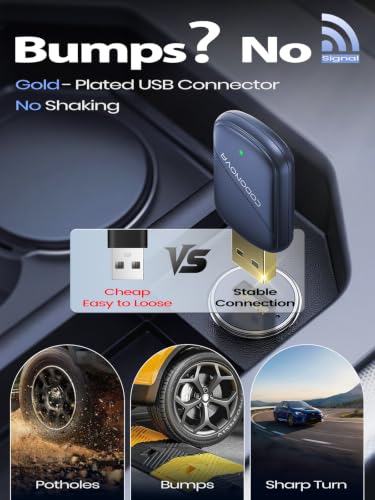 2026 Mini Wireless CarPlay & Android Auto Dongle for Car Stereo Receivers | Wired to Wireless Car Play with Gold-Plated USB A/C, Fast Stable Auto Reconnect, Plug and Play, Compatible with iPhone