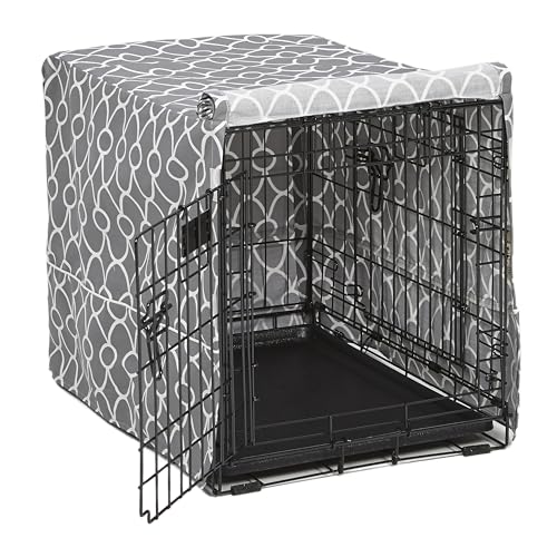 MidWest Homes for Pets Dog Crate Cover with Teflon Fabric Protector, Privacy Crate Cover Fits Midwest and New World 60.96cm Long Dog Crates, Machine Wash and Dry, CVR24T-GY