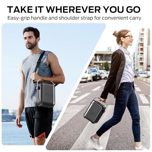 Monster Traveler Mini Bluetooth Speaker with Wireless Microphone, 80W Powerful Wireless Speaker with Deep Bass, Karaoke Machine Mode, 12H Playtime, 3 EQ Modes, 20m Control Range with Remote