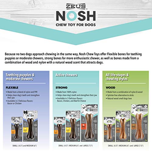 Zeus NOSH Strong Chew Bone - Bacon Flavor - Large