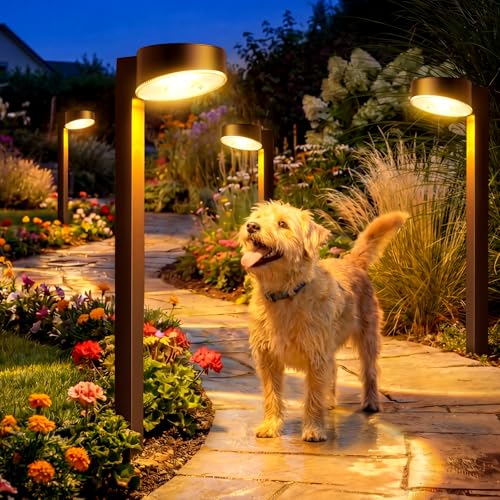 VOLISUN Solar Pathway Lights, 8 Pack LED Solar Lights Outdoor Waterproof, Garden Lighting for Yard Path Landscape Lawn Walkway Driveway, Brown