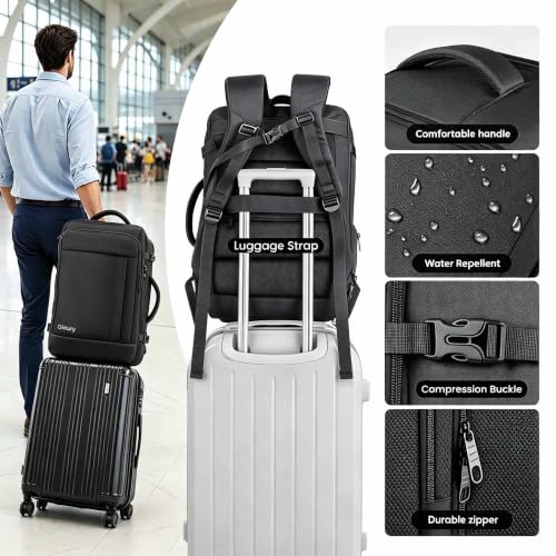 Carry On Backpack, Expandable Extra Large Travel Backpack for Men Women