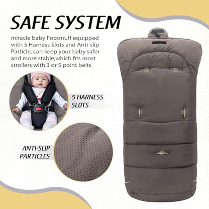Toddler Universal Stroller Footmuff Sack, Detachable Winter Stroller Bag Multifunction Sleeping Bag Waterproof and Breathable Best Gift for Baby (Dark Grey-BC)