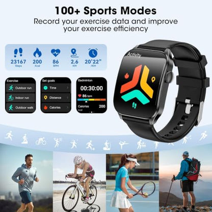 Curve Smart Watch for Men Women, 1.91" Smartwatches with 120+ Sport Modes, Fitness Tracker with Bluetooth Call, Waterproof Activity Tracker Smartwatch for iOS Android Phones