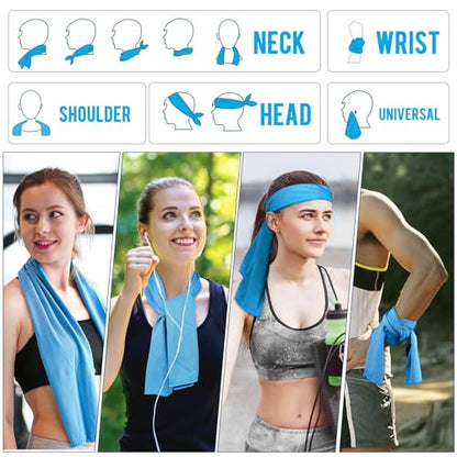 MENOLY 10 Pack Cooling Towel Workout Towel Ice Towel for Neck, Microfiber Towel Soft Breathable Chilly Towel for Sports, Gym, Yoga, Camping, Running, Fitness, Workout & More Activities(32 inches x 12 inches)