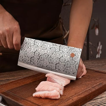 Japan Knife, Hand Forged Meat Cleaver Knife Japanese Kitchen Knife with Sheath Cooking Butcher Knife for Meat Cutting Vegetable Cleaver for Kitchen, Camping Thanksgiving Easter Christmas Gifts