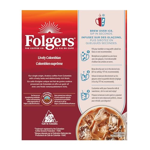 Folgers Lively Colombian One Cup Coffee Pods, 30 Count (Pack of 1)