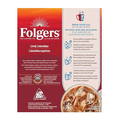 Folgers Lively Colombian One Cup Coffee Pods, 30 Count (Pack of 1)