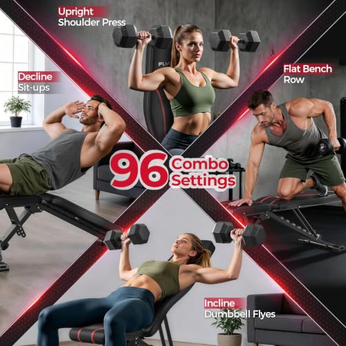 FLYBIRD Adjustable Weight Bench, Full Body Workout Bench for Home Gym