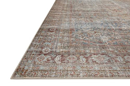 Loloi Chris Loves Julia Jules Collection JUL-05 Lagoon/Brick 18" x 18" Sample Rug