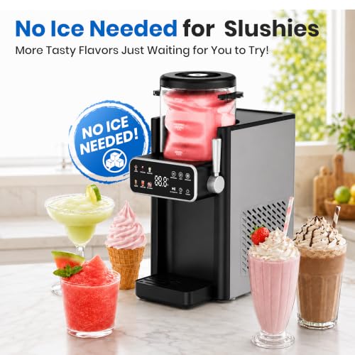 SiroSage Slushie Machine for Home, No Ice Needed Ice Cream Maker, Black