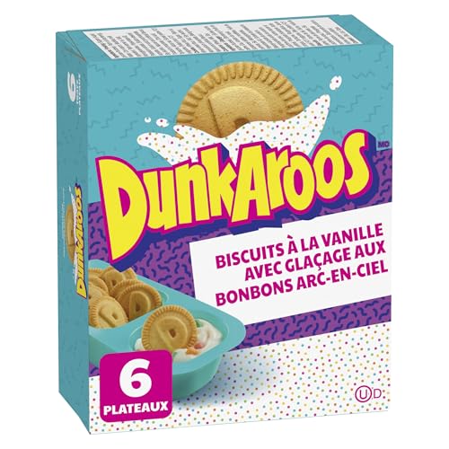 Betty Crocker Dunkaroos Vanilla Cookies with Rainbow Chip Vanilla Frosting, Package of 6 Trays of Dunkaroos