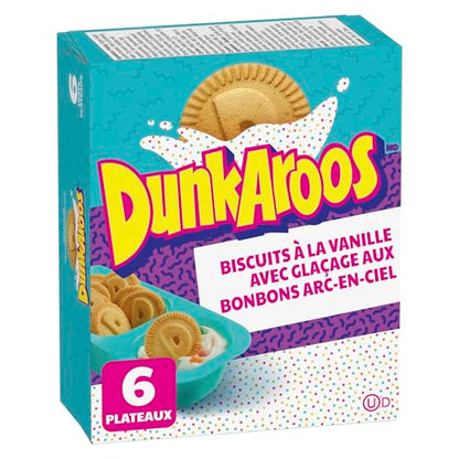 Betty Crocker Dunkaroos Vanilla Cookies with Rainbow Chip Vanilla Frosting, Package of 6 Trays of Dunkaroos