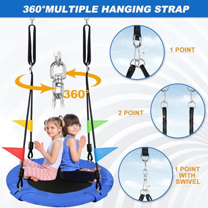 Odoland 24 inch Chidren Tree Swing, 330lb Saucer Swing-Backyard,Playground