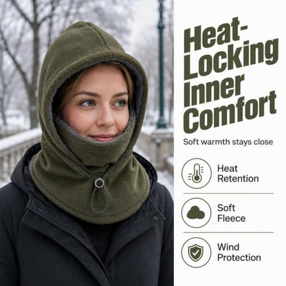 3 in 1 Winter Balaclava Ski Mask Fleece Double Layer Face Cover Hat | Men Women Winter Windproof Warm Hooded Hat, Face Ear, Neck Cover, Adjustable Designed for Skiing, Snowboarding, Outdoor