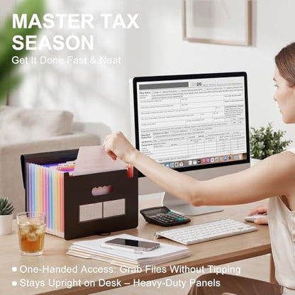 ThinkTex 12-Pocket Accordion File Organizer, Expanding File Folders