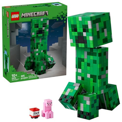 LEGO Minecraft The Creeper Kids Building Toy - Minecraft Toy for Boys & Girls, Ages 10+ - Room Decor for Gamers -W/ 1st Version Minifigure - Gift for Birthdays - 21276