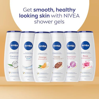NIVEA Orange & Avocado Oil Body Wash, 3x500ml
