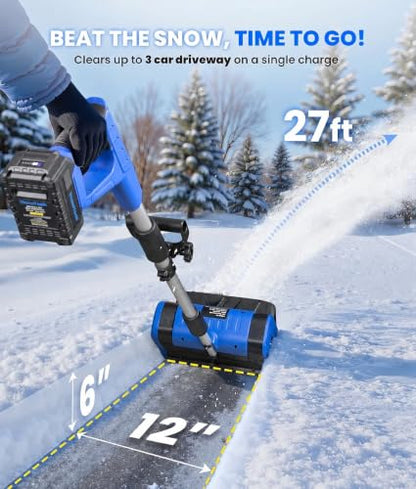 ThawTech Cordless Electric Snow Shovel with Adjustable Directional Plate