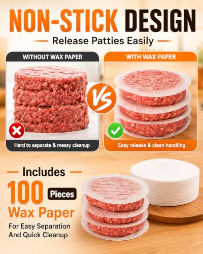 Hamburger Patty Press, 5 Inch Stainless Steel Burger Mold