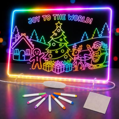 16" LED Drawing Board for Kids Birthday Gifts for Girls, Black/Yellow