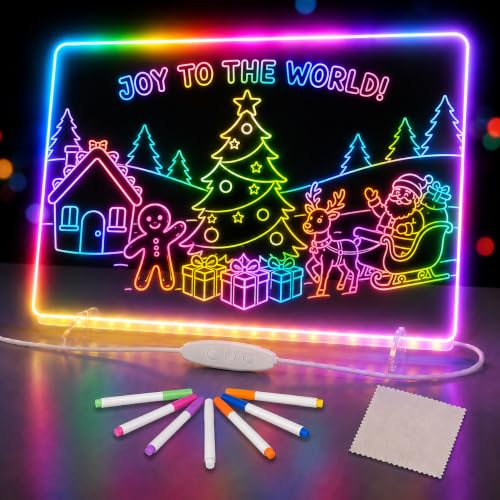 16" LED Drawing Board for Kids Birthday Gifts for Girls, Black/Yellow