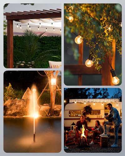 DEWENWILS Outdoor Timer for Lights, 100FT Remote Control with 2 Outlets