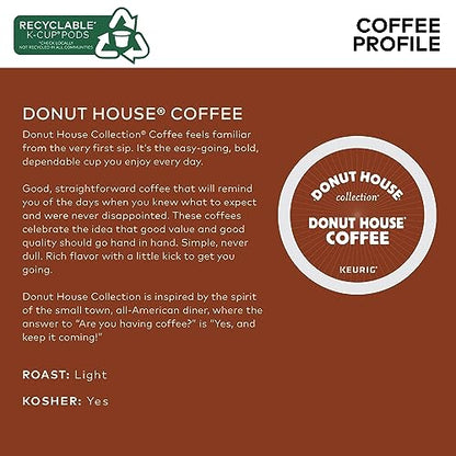 Donut Coffee Regular K-Cup Coffee Pods, 24 Count For Keurig Coffee Makers