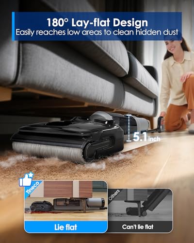 Tineco Floor ONE i5 Stretch Wet Dry Vacuum Cleaner, Vacuum & Mop in One Step, 20kpa Powerful Suction, 180° Lay-Flat Design, Anti-Tangle Design, Dual-Sided Edge Cleaning, Up to 30* Minutes Runtime