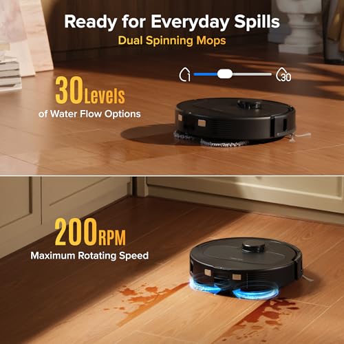 Roborock 2026 New Qrevo S Pro Robot Vacuums and Mop, 18,500Pa Suction | Anti-Tangle Brushes, Reactive AI Obstacle Recognition, 75℃ High-Temp Washing, 10mm Mop Lifting, Self-Emptying and Refilling