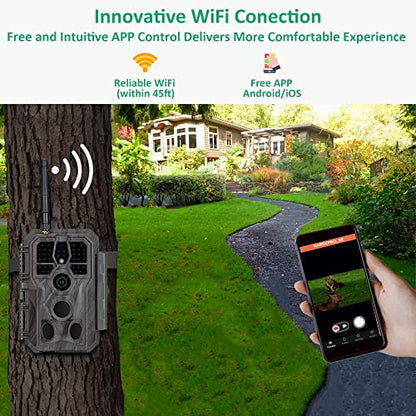 GardePro E8 WiFi Bluetooth Trail Camera, Stable WiFi with External Antenna