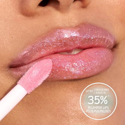 COVERGIRL Clean Fresh Yummy Gloss, 840 Be Chill My Heart, Plumper Gloss, Glassy Shine, Vegan Formula, Volumizing Lip Plumper, Cooling, Easy to Apply, Minty Flavor