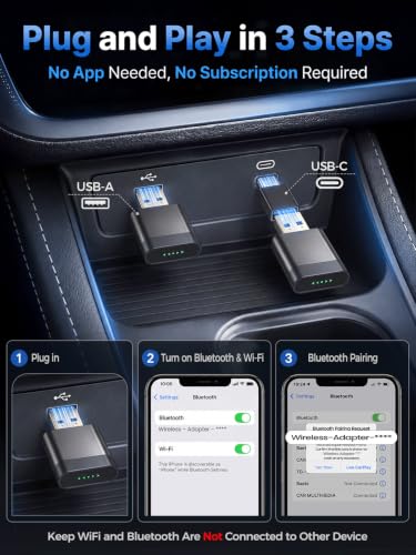 Mini Wireless CarPlay & Android Auto Dongle for Digital Media Receivers