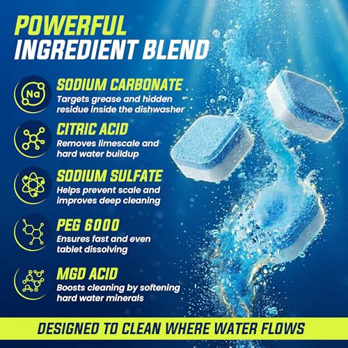 Dishwasher Cleaner Tablets for Descaling, Nettoyant Lave Vaisselle, 26 Pk