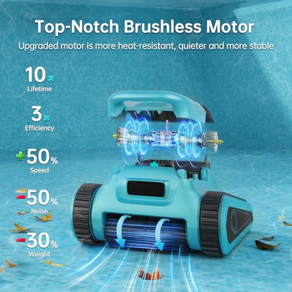NexTrend Pool Cleaner Robot, Inground Pool Vacuum with 150 Mins Runtime