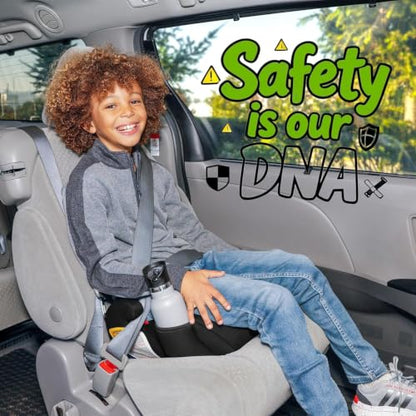 Diono Solana 2022, No Latch, Pack of 2 Backless Booster Car Seats, Lightweight, Machine Washable Covers, Cup Holders, Black Charcoal
