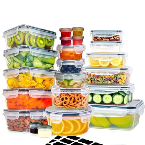 50-Piece Large Airtight Food Storage Containers with Lids(25 Containers & 25 Lids),Food Savers,BPA-Free Plastic Food Containers, Leak Proof Meal Prep Container for Meal Prep(MicrowaveDishwasher Safe)