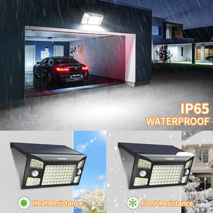intelamp Solar Lights Outdoor Motion Sensor-1 Pack | 1300LM,3 Mode Solar Security Lights, Waterproof Solar Wall Light for House Yard Garden Garage Pathway