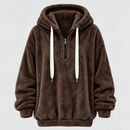 Zip Up Hoodie Hoodies for Women Fall Warm Jacket with Pocket Brown