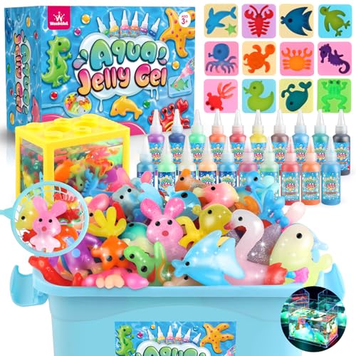 wookidel Magic Gel Water Elf Toy Kit, Aqua Fairy Water Gel Kit for Kids | 20PCS Gels Water Pets, DIY Squishy Maker Kit, Make Your Own Squishies Toys, Creative Art Craft Gift for Girls Christmas