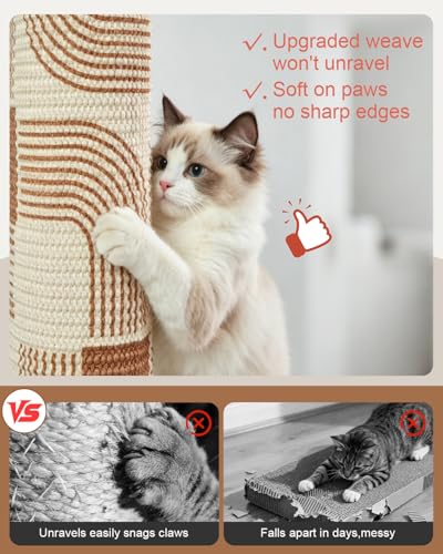 Odoland 31" Tall Cat Scratching Post, Cat Scratcher with Replaceable Pad